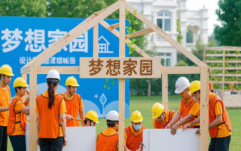 木屋搭建团队建设课程 - 镇江团建创新项目