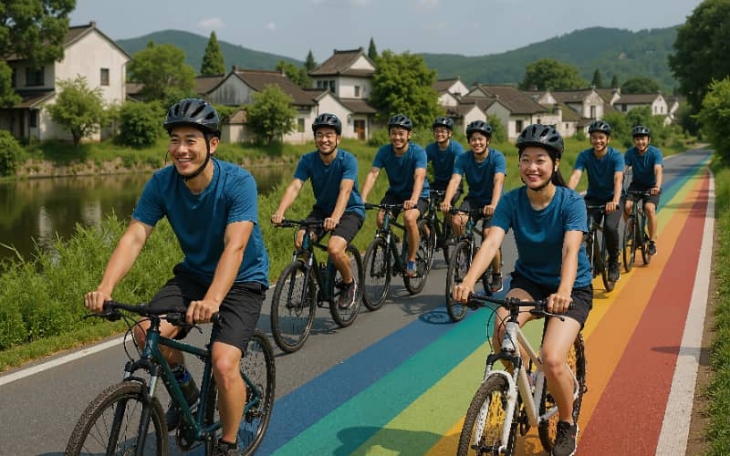 杭州骑行团建课程 - 自然风光与团队协作融合体验